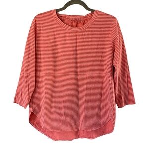 Fresh Produce Sunset Pinstripe Jersey Cotton Catalina 3/4 Sleeve Top Tunic Small